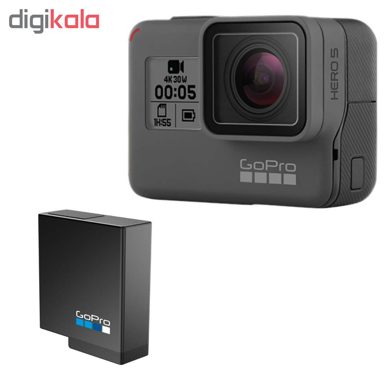 دوربین فیلم برداری ورزشی گوپرو مدل HERO 5 Black به همراه باتری لیتیومی گوپرو