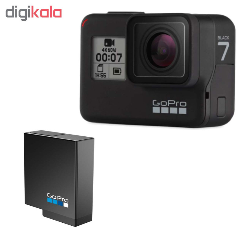دوربین فیلم برداری ورزشی گوپرو مدل HERO 7 Black به همراه باتری لیتیومی گوپرو