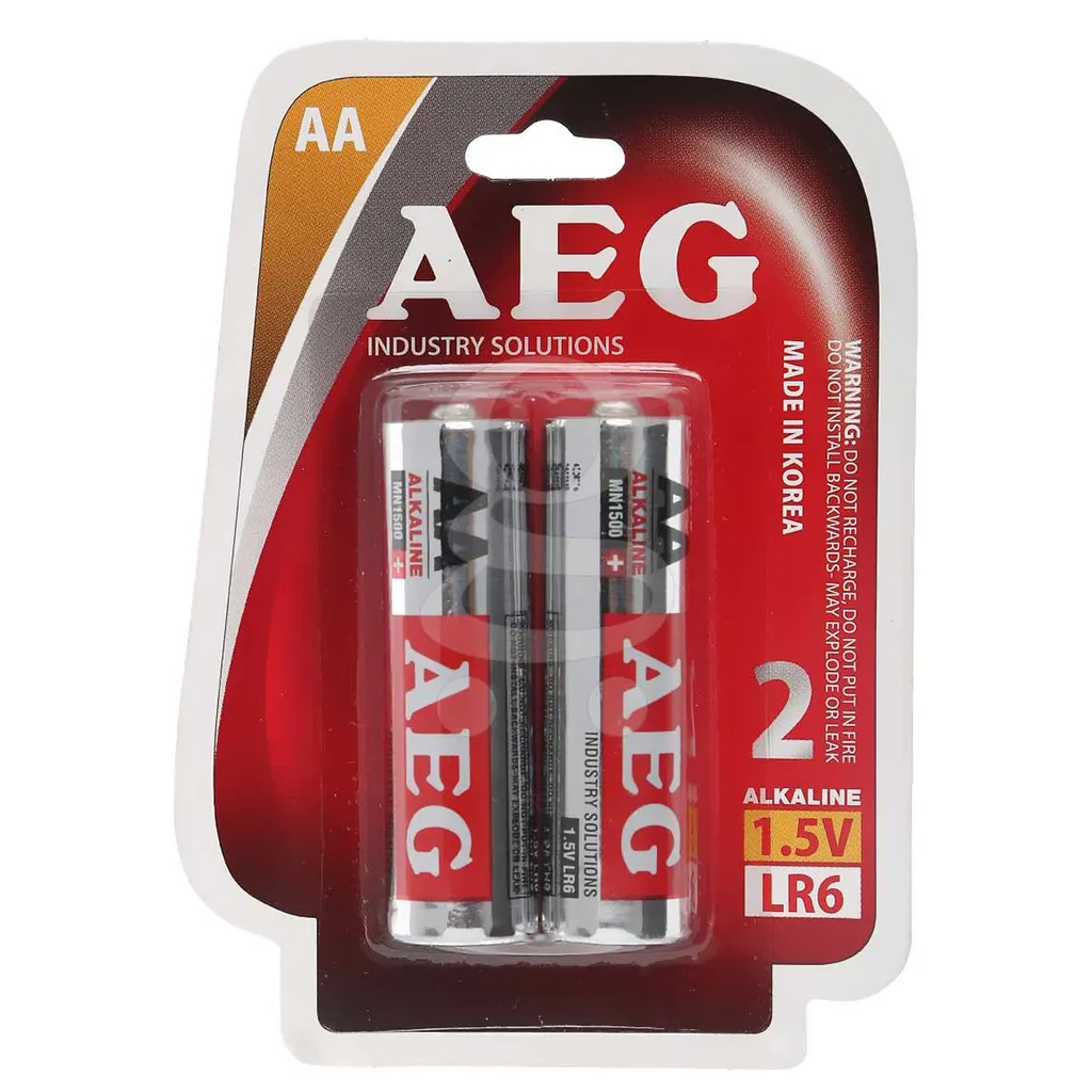 باتری قلمی AEG مدل ALKALINE بسته 2 عددی