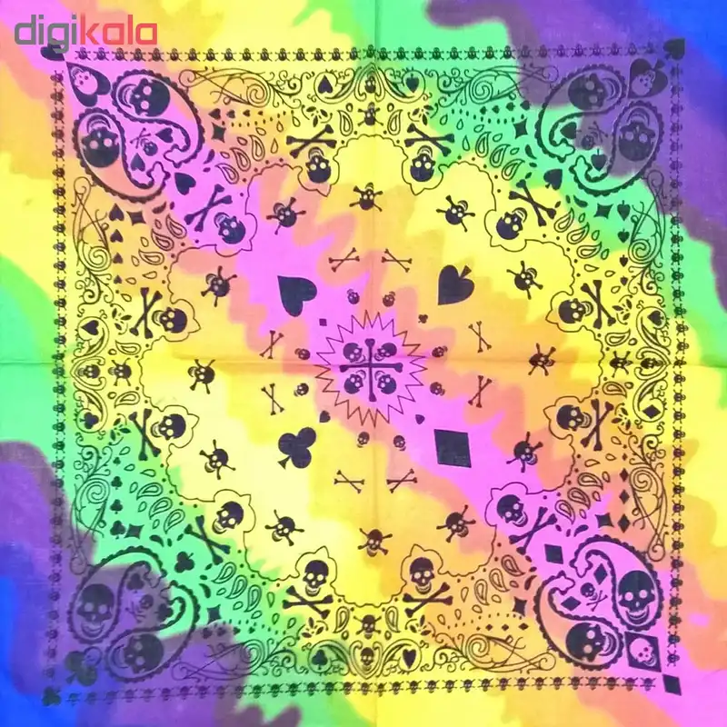 دستمال سر و گردن طرح اسکلت آبرنگی