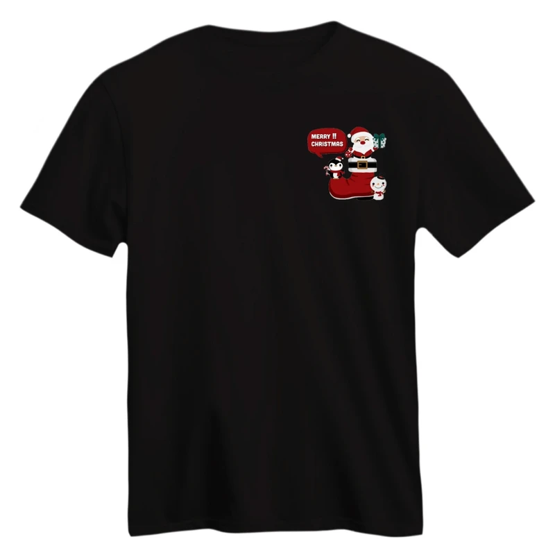 تی شرت آستین کوتاه زنانه مدل پنگوئن کریسمس کد 3