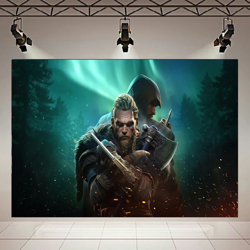 تابلو بوم طرح گیم مدل Assassins Creed Valhalla کد AR2433
