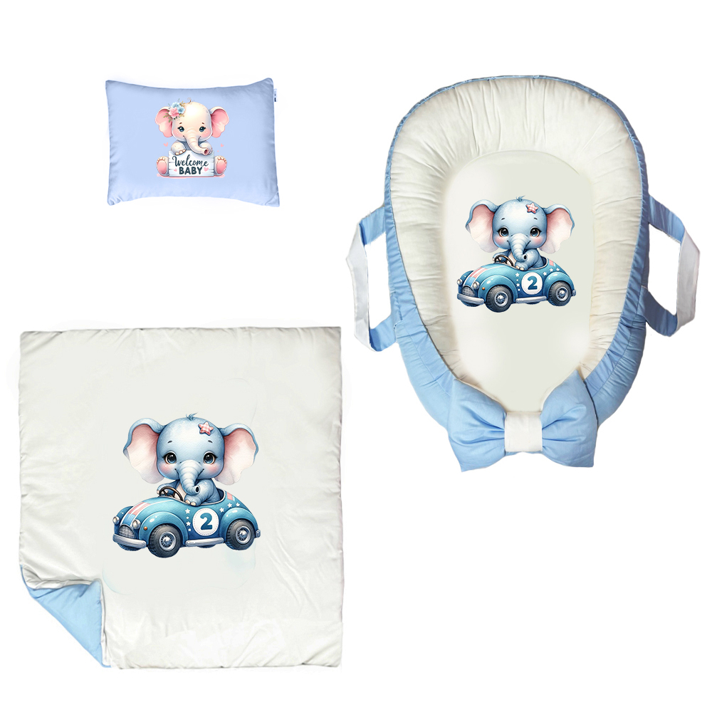 سرویس خواب 3 تکه نوزاد پادآفرین مدل گارد محافظ طرح فیل کد PG039