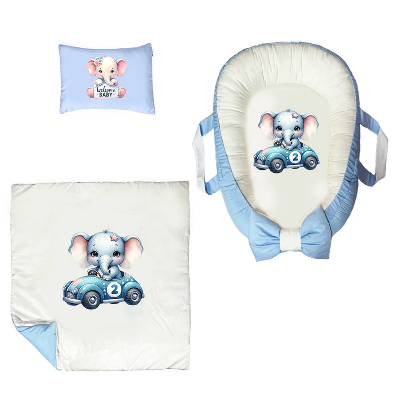 سرویس خواب 3 تکه نوزاد پادآفرین مدل گارد محافظ طرح فیل کد PG039  