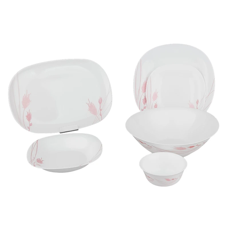 سرویس غذاخوری اوپال 26 پارچه 6 نفر لومینارک مدل نیو آرین بامیلا صورتی