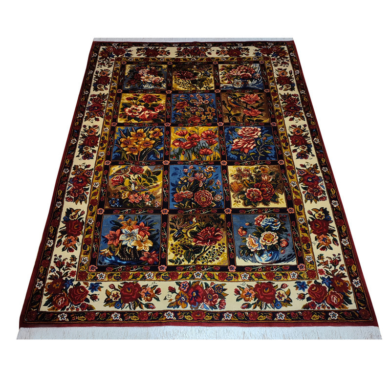 فرش دستباف شش متری طرح خشتی مدل AA یک جفت