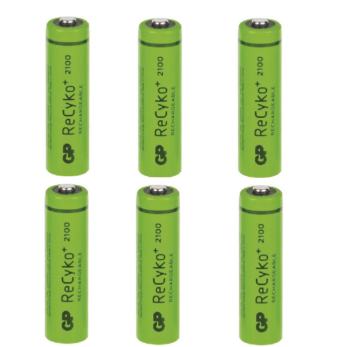 باتری قلمی قابل شارژ جی پی مدل ReCyko Plus 2100mAh بسته 6 عددی 