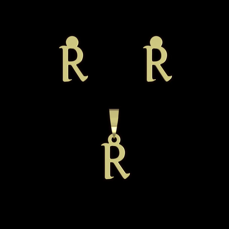 نیم ست طلا 18 عیار زنانه مدوپد مدل حرف S کد NA16930