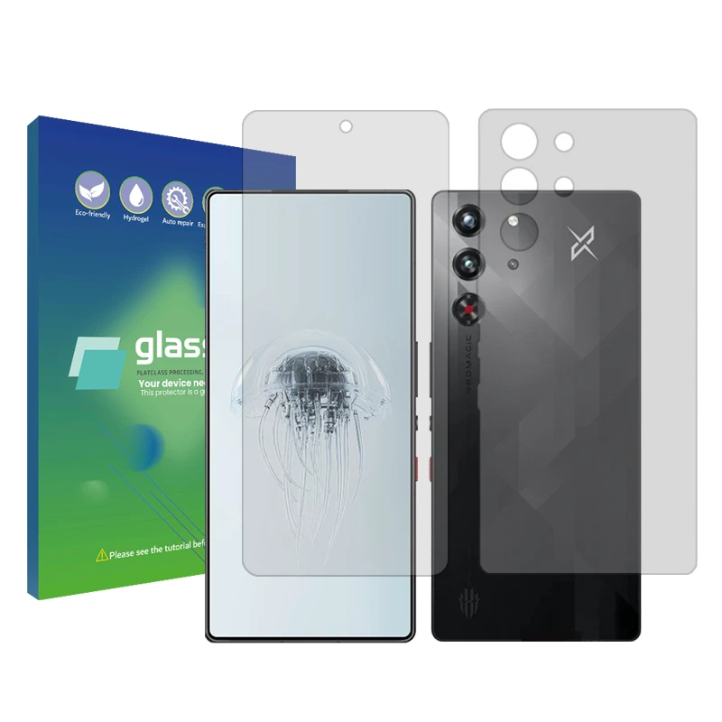 محافظ صفحه نمایش شفاف گلس پرو مدل Resistant مناسب برای گوشی موبایل زد تی ای nubia RedMagic 10 Pro به همراه محافظ پشت گوشی