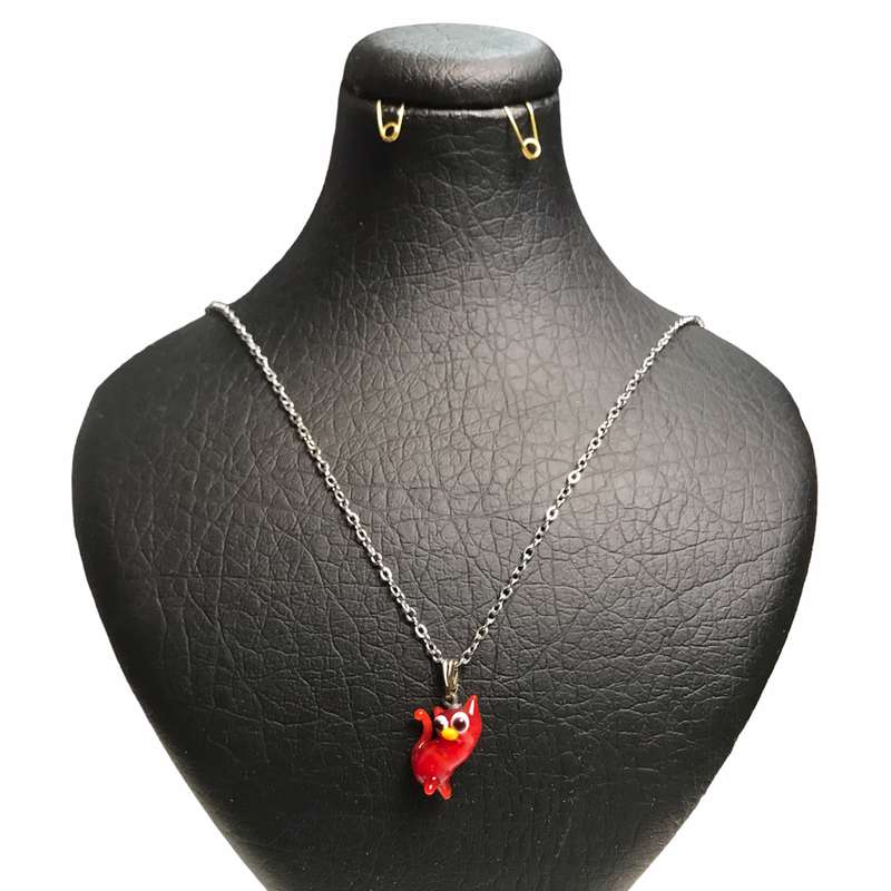 گردنبند دخترانه مدل گربه دست ساز