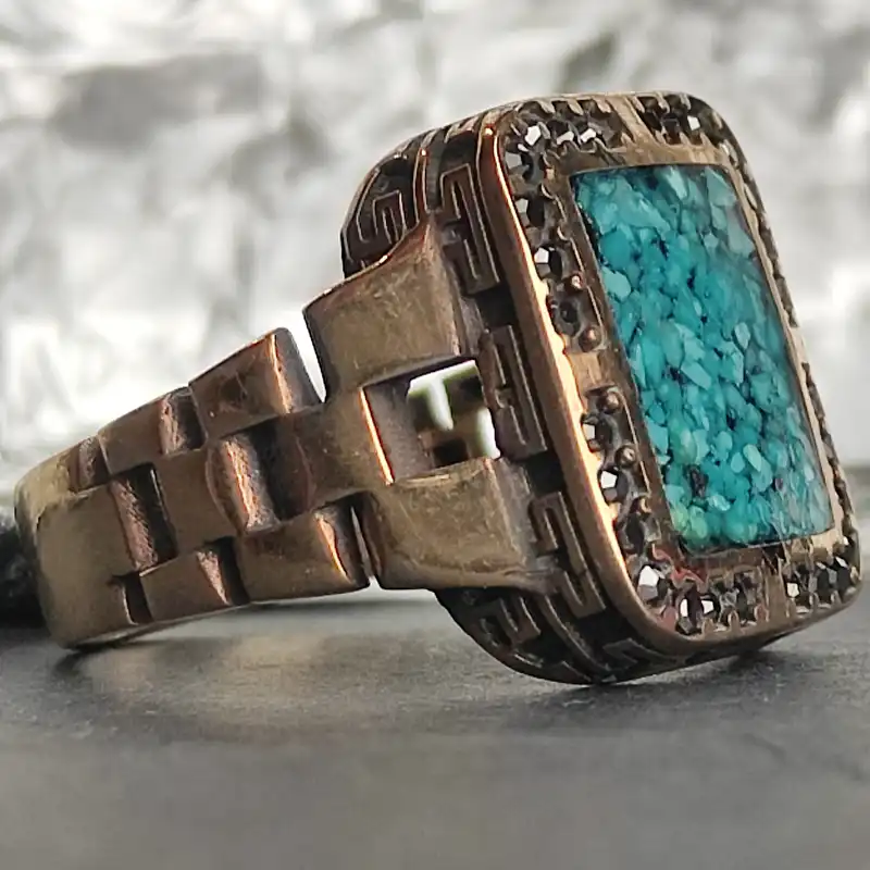 انگشتر مردانه مدل فیروزه کد GL093