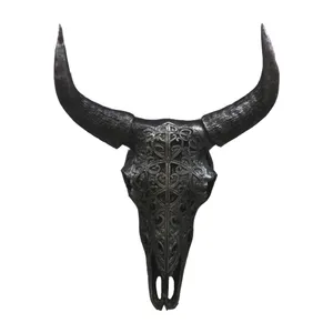 مجسمه طرح جمجمه شاخ دار مدل zhivan -654