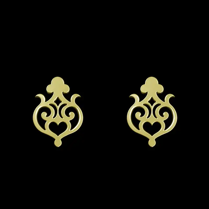 گوشواره طلا 18 عیار زنانه مدوپد مدل هندسی کد GA1-15215