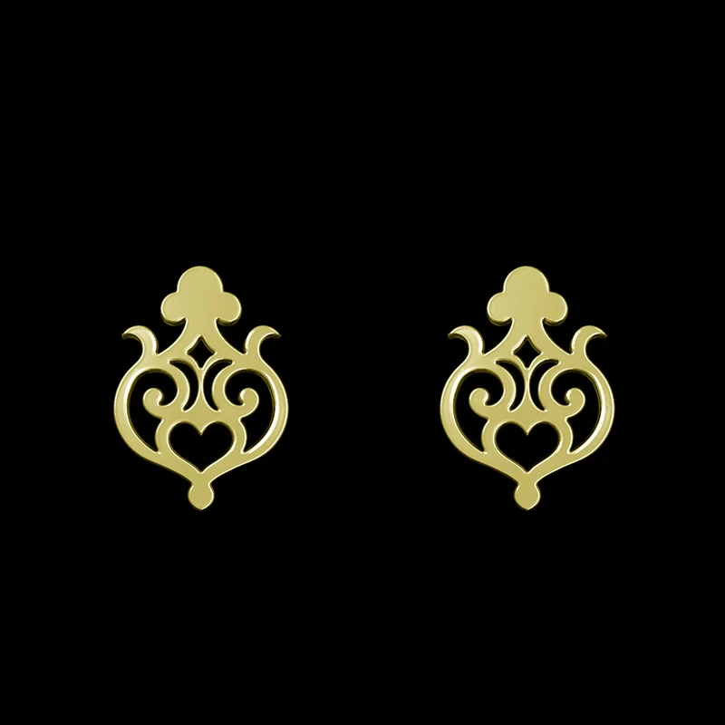 گوشواره طلا 18 عیار زنانه مدوپد مدل هندسی کد GA1-15215