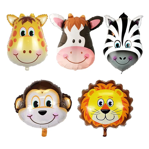بادکنک فویلی مدل سر حیوانات جنگل کد AnimalSballoon مجموعه 5 عددی