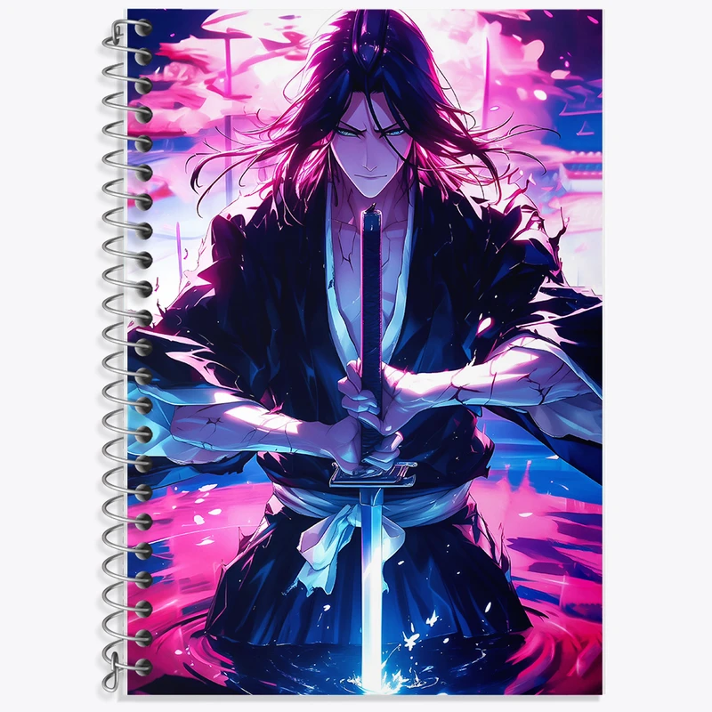 دفتر زبان 50 برگ خندالو مدل دو خط طرح انیمه بلیچ (Bleach) کد F5607