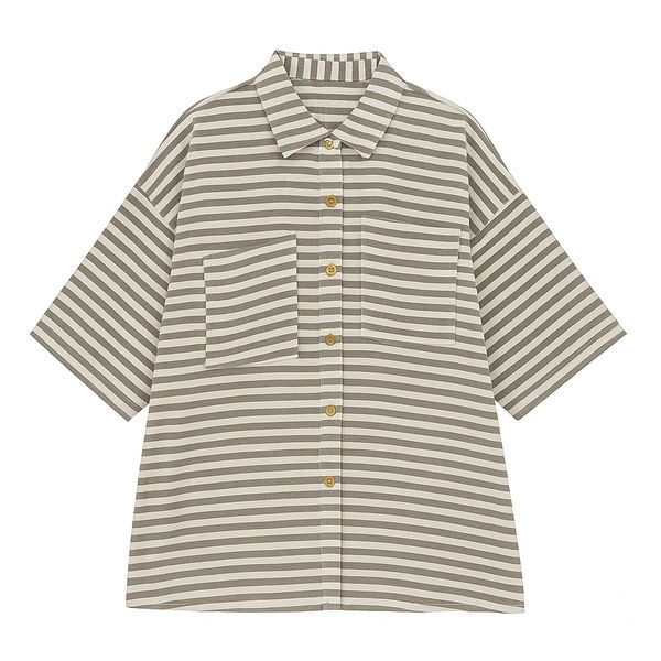 شومیز آستین سه ربع یقه برگردان زنانه بوخی مدل P117