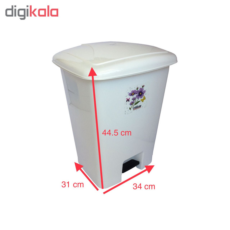 سطل زباله پدالی ممتاز پلاستیک مدل 730 ظرفیت 25 لیتری