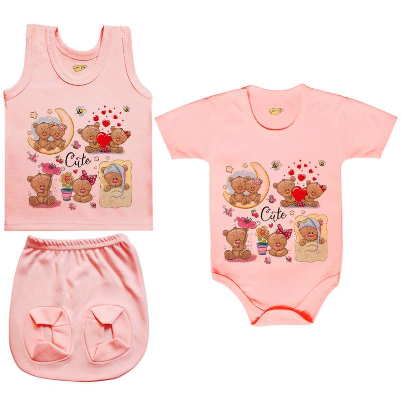 ست 3 تکه لباس نوزادی کارانس مدل PRSZS-3268