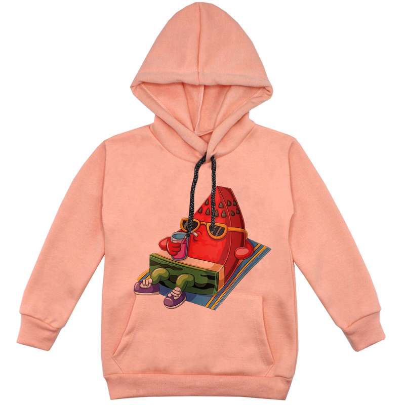 هودی پسرانه مدل هندوانه عینکی F145 رنگ گلبهی