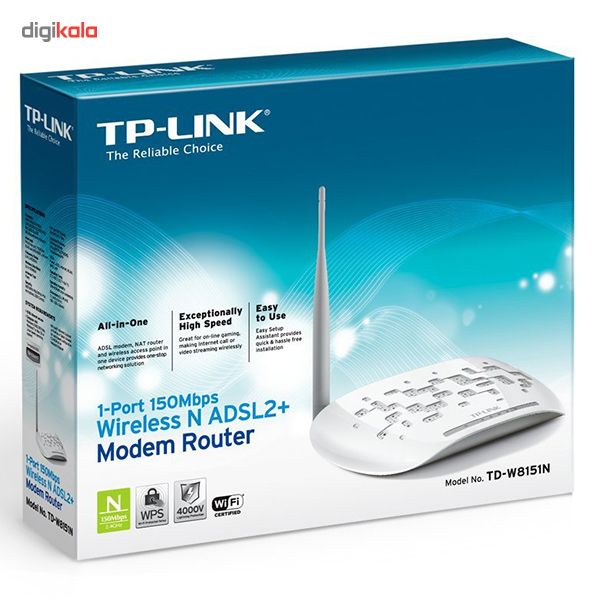 مودم روتر بیسیم تی پی-لینک سری +ADSL2 مدل TD-W8151N_V1 main 1 4