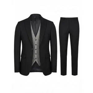 ست کت و شلوار و جلیقه مردانه مدل نخ پنبه 6389