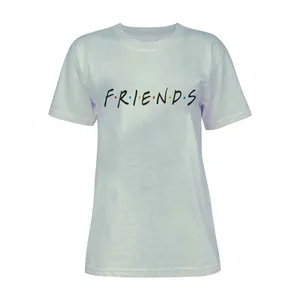 تی شرت آستین کوتاه زنانه مدل Friends کد A63  رنگ طوسی