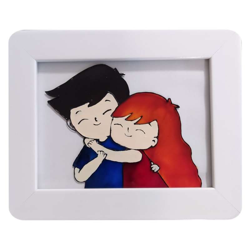 تابلو ویترای مدل آرام طرح عشق رنگی