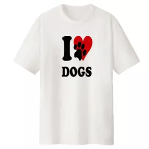 تی شرت لانگ  آستین کوتاه زنانه مدل DOGS   کد LL288 S