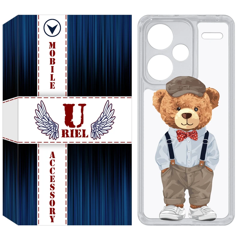 کاور یوریل مدل Clear کد 41 طرح تدی مناسب برای گوشی موبایل شیائومی Redmi Note 13 Pro Plus