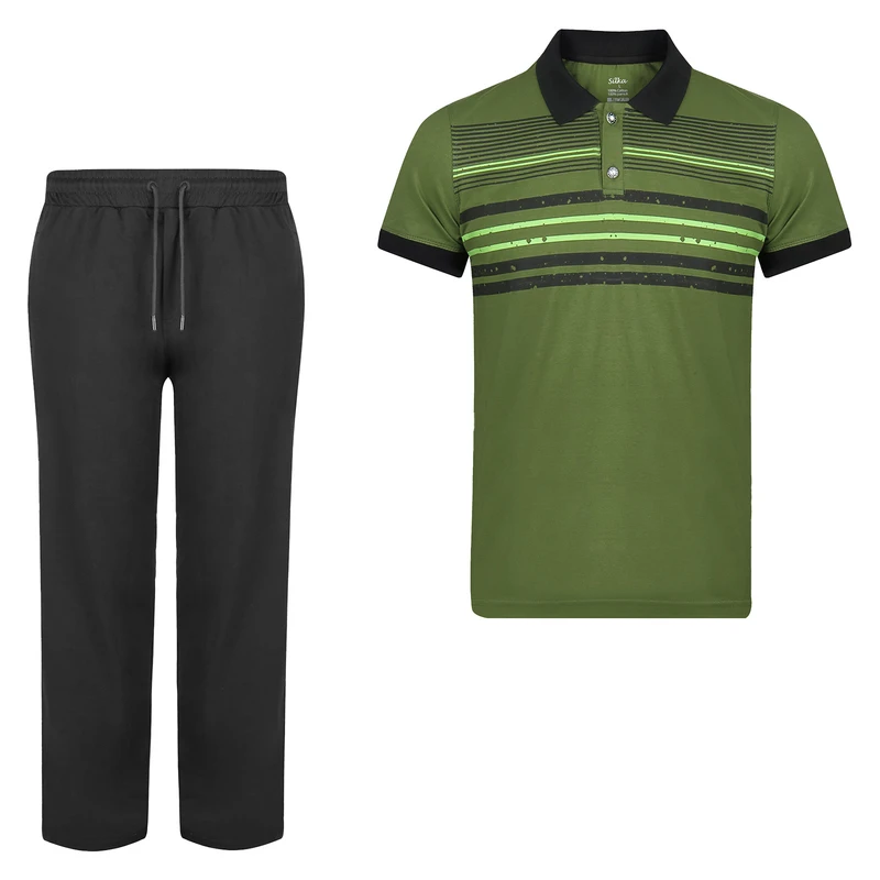 ست پولوشرت آستین کوتاه و شلوار راحتی مردانه سیلکا مدل کایا