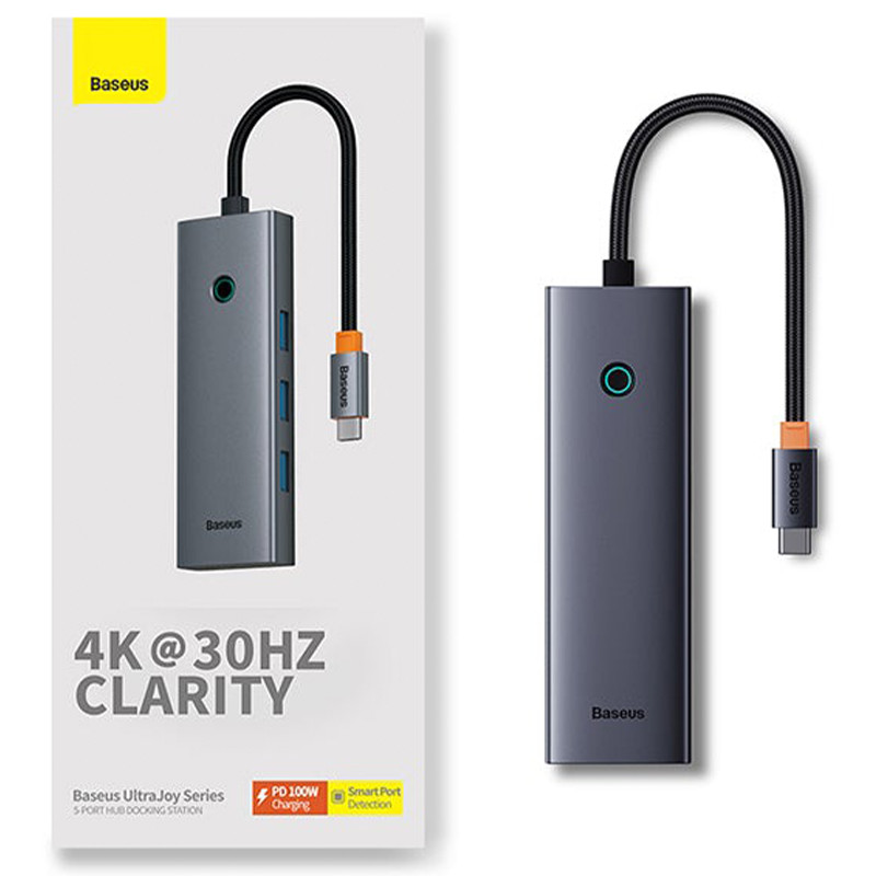 هاب 5 پورت USB-C باسئوس مدل UltraJoy Series HDMI-4K 30Hz Clarity
