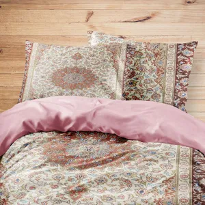 سرویس روتختی مدوپد طرح فرش قم لچک و ترنج مدل C-Ghom058 یک نفره 4 تکه