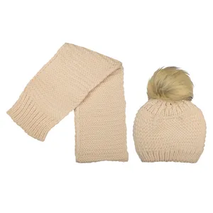 ست کلاه و شال گردن بافتنی بچگانه مدل SN8547