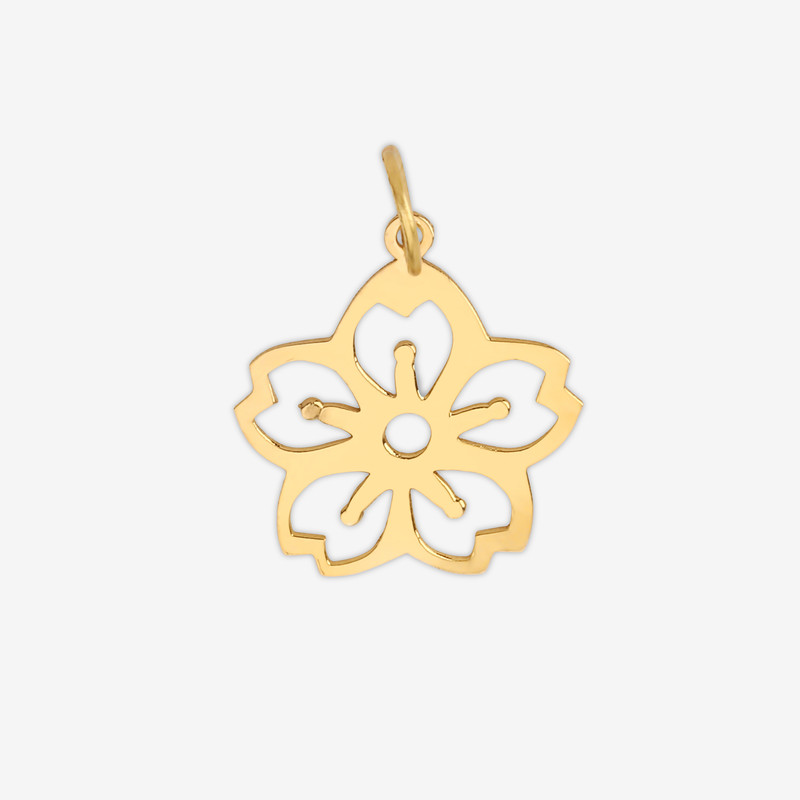 آویز گردنبند طلا 18 عیار زنانه روبی آرت گالری طرح گل کد 314927