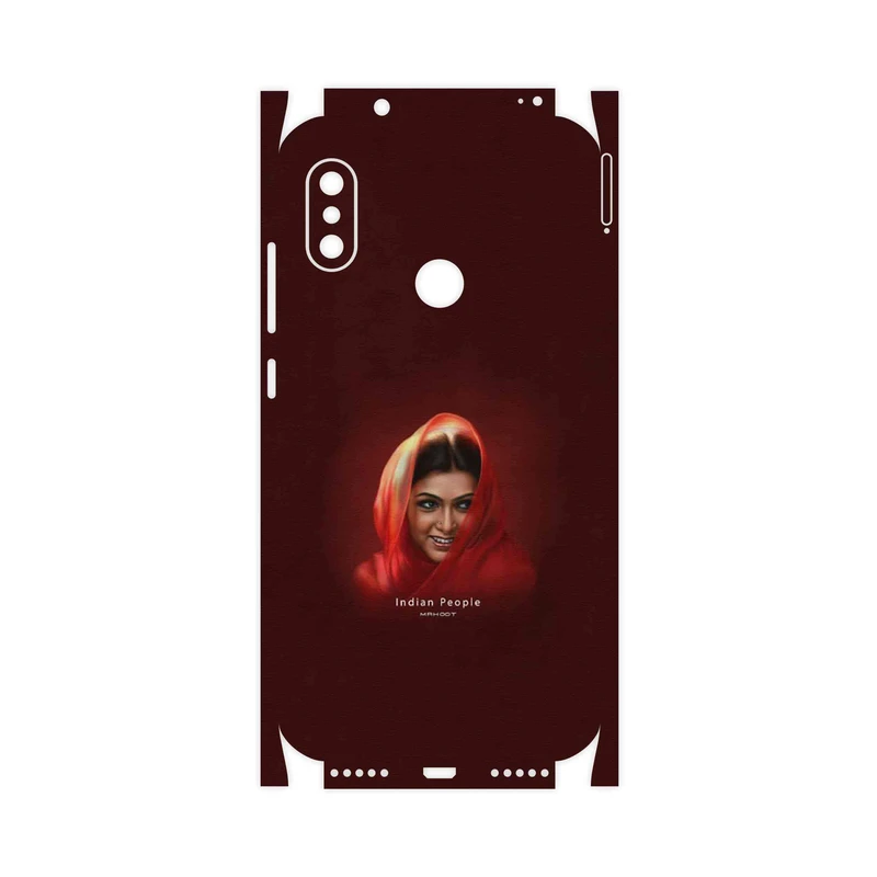 برچسب پوششی ماهوت مدل Portrait of an Indian Woman-FullSkin مناسب برای گوشی موبایل شیائومی Redmi Note 6 Pro