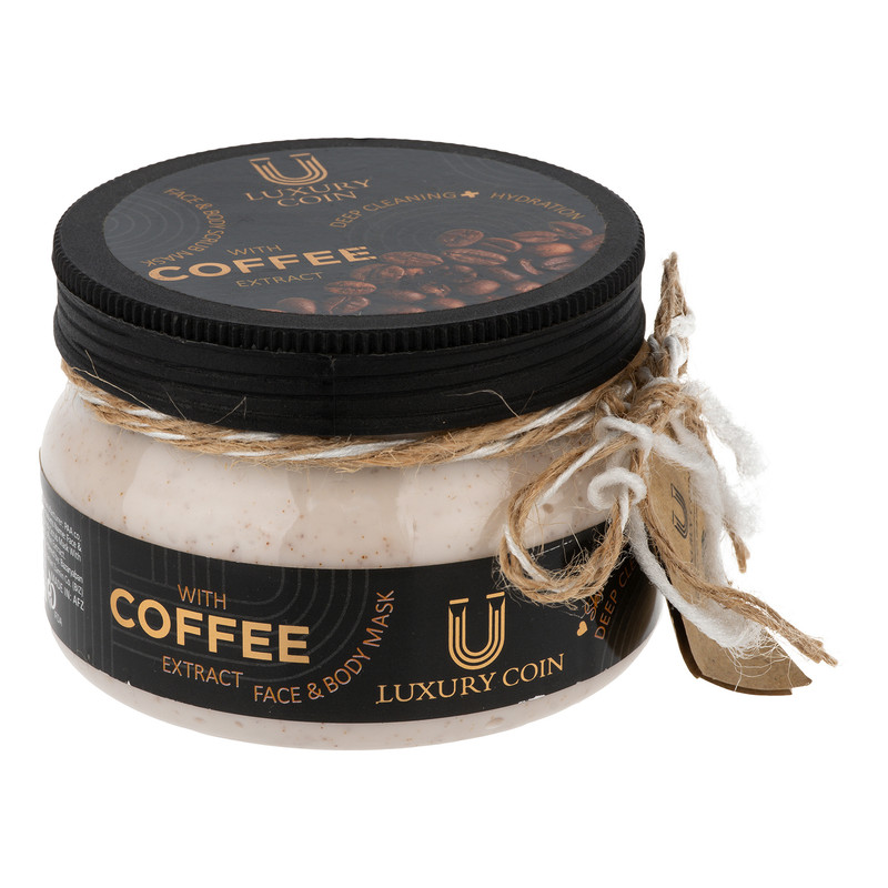 ماسک اسکراب صورت و بدن لاکچری کوین مدل قهوه مناسب برای انواع پوست حجم 300 میلی لیتر