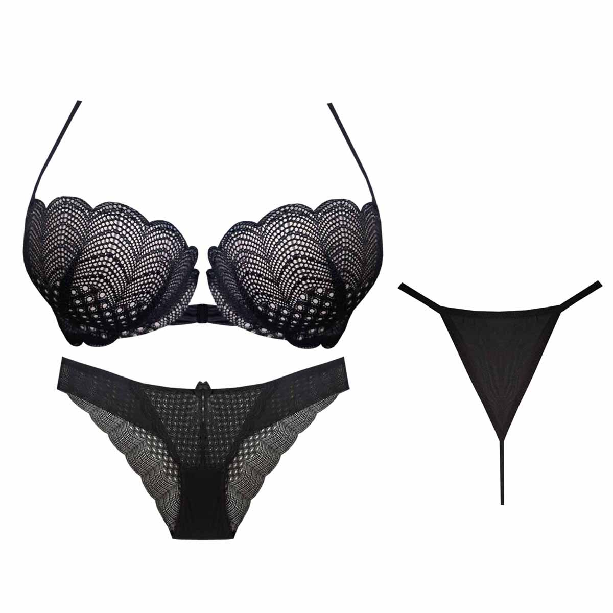 ست شورت و سوتین زنانه مدل Oid-StW000001224 مجموعه 3 عددی