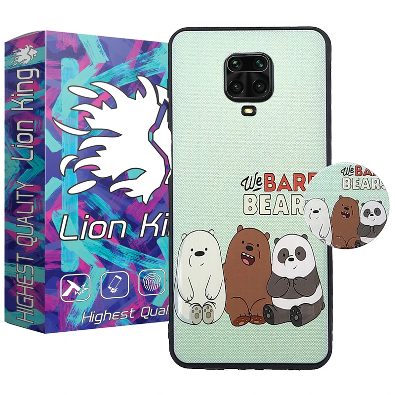 کاور لاین کینگ مدل 3bear مناسب برای گوشی موبایل شیائومی Redmi Note 9S / Note 9 Pro / Note 9 Pro Max به همراه پایه نگهدارنده