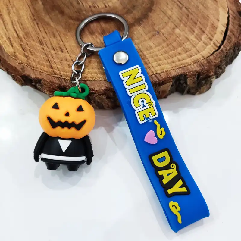 جاکلیدی مدل سیلیکونی طرح کدو تنبل و روح خفاش هالوین مجموعه 4 عددی