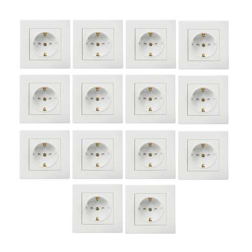 پریز برق توکار ارت دار پارت الکتریک مدل تابش بسته 15 عددی