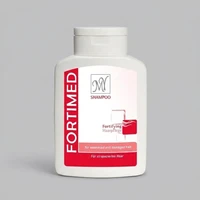 شامپو تقویتکننده مو مای مدل Fortimed حجم 200 میلیلیتر، مناسب موهای آسیب دیده، نرمکننده و تقویتکننده، حاوی پروتئین هیدرولیز شده ابریشم و کافئین، افزایش رشد و درخشندگی مو، مخصوص خانمها