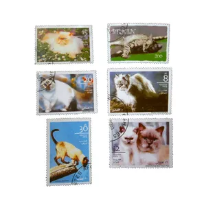 تمبر یادگاری طرح طبیعت مدل حیوانات کد cat-802 مجموعه 6 عددی