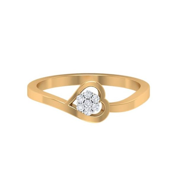 انگشتر طلا 18 عیار زنانه قیراط طرح قلب کد GH886