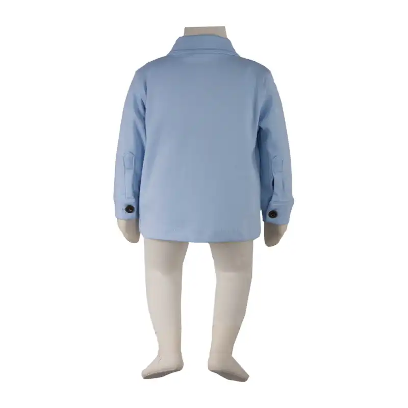 شومیز نوزادی آدمک مدل جیب دار کد 148768 رنگ آبی روشن