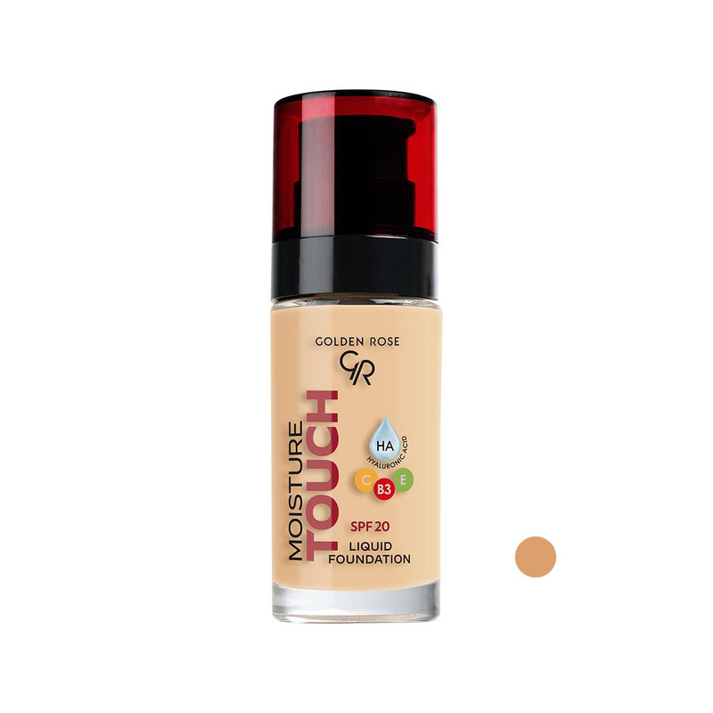 کرم پودر مایع آبرسان SPF20 گلدن رز مدل Moisture Touch شماره 109 مناسب برای انواع پوست حجم 30 میلی لیتر