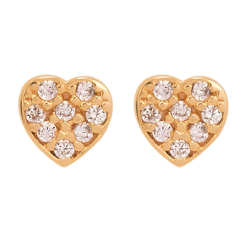 گوشواره طلا 18 عیار زنانه تاج مدل G06 قلب