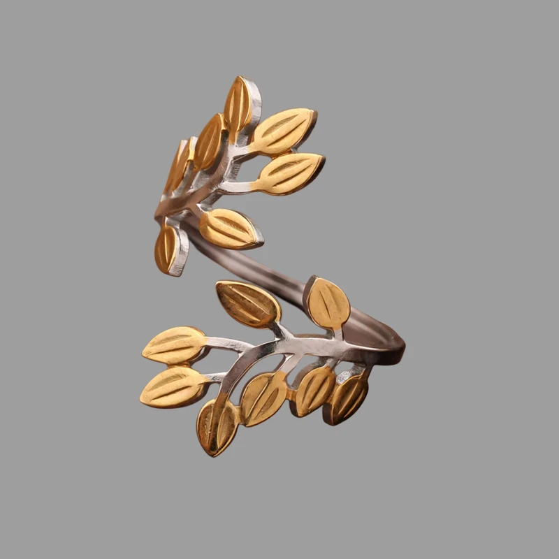 انگشتر زنانه مدل شاخه و برگ زرین