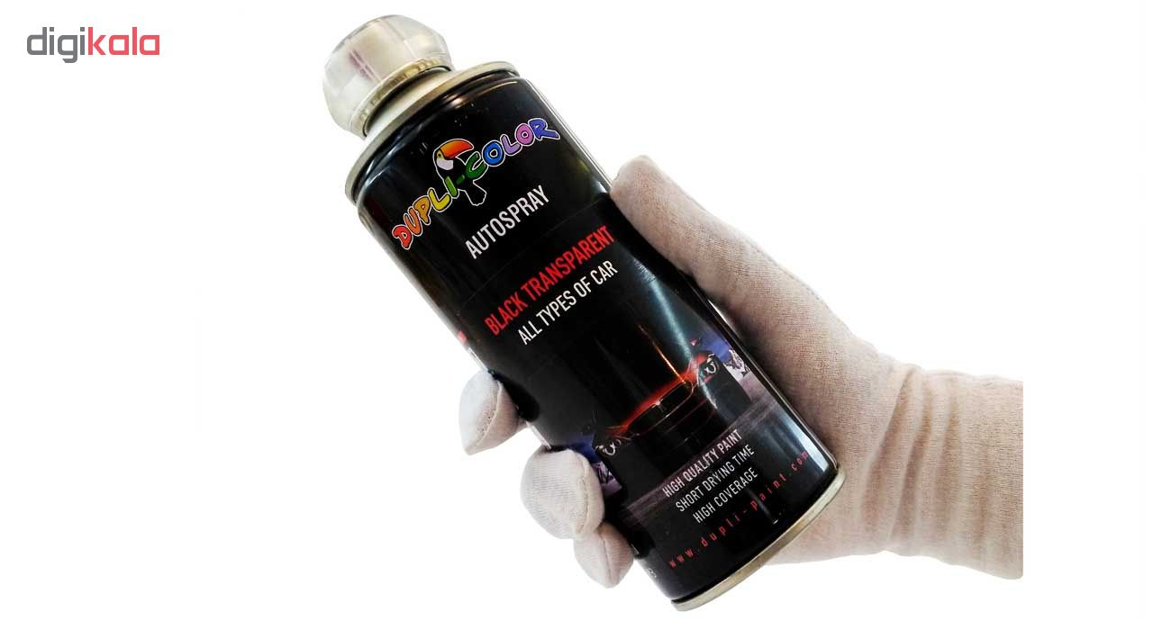 اسپری رنگ دودی چراغ و طلق خودرو دوپلی کالر مدل BLACK TRANSPARENT حجم 400 میلی لیتر