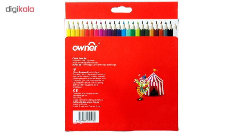 مداد رنگی 24 رنگ اونر مدل 141624 Dragons